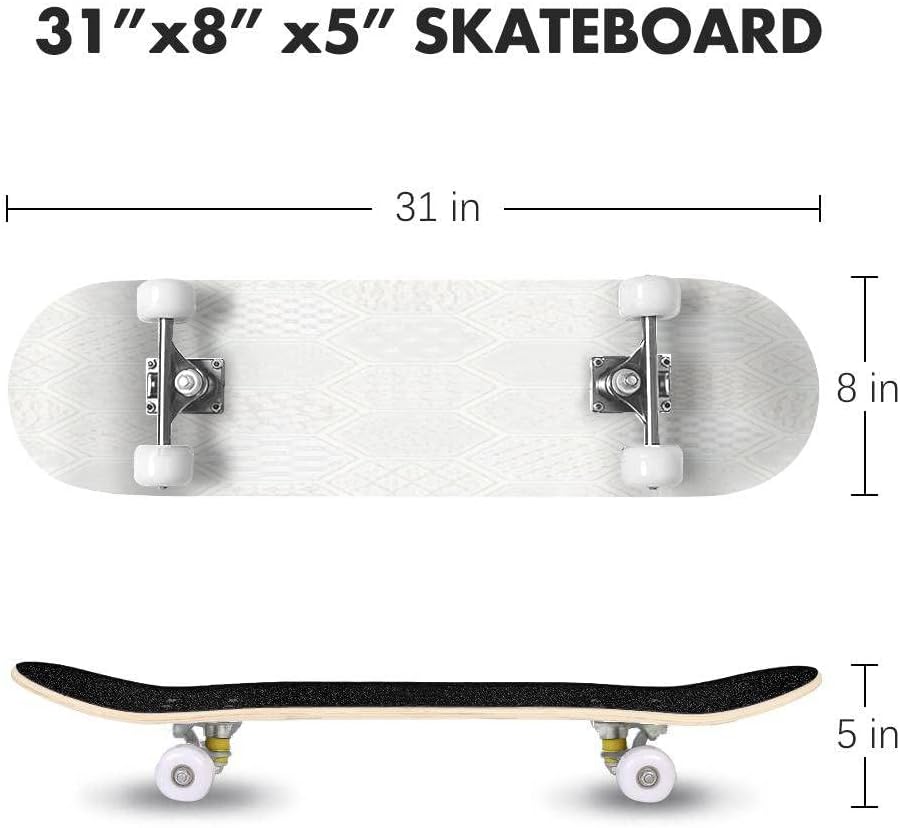 Japanese Style Cherry Blossom Skateboard 31"x8" Double-Warped Skateboards Outdoor Street Sports Skateboard for Beginners Professionals Cool Adult Teen Gifts
