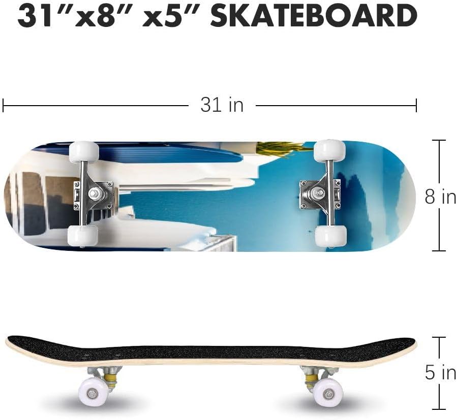 Beautiful Springtime Day  Skateboards for Beginners 31"x8" Maple Double Kick Concave Boards Complete Skateboards Outdoor for Adults Youths Kids Teens Gifts