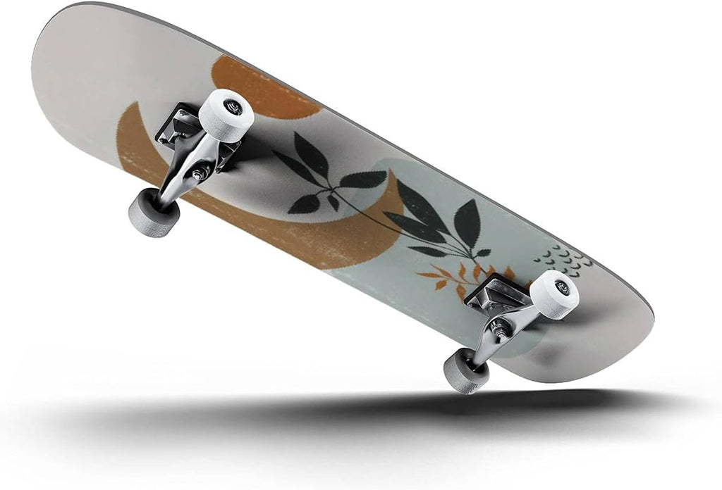 Skateboards Watercolor Eucalyptus Leaf Stock Illustration Classic Concave Skateboard Cool Stuff Teen Gifts Longboard Extreme Sports for Beginners and Professionals