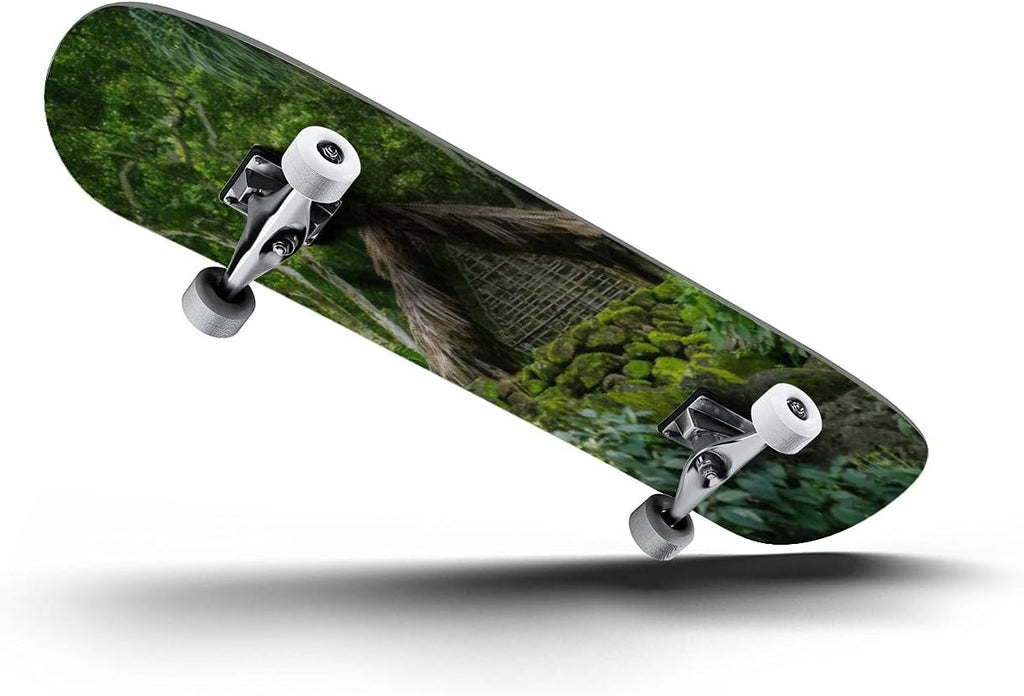 Skateboards Beautiful Colorful Tropical Sunset with Palm Trees Classic Concave Skateboard Cool Stuff Teen Gifts Longboard Extreme Sports for Beginners and Professionals