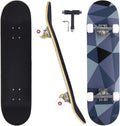 Skateboards for Beginners Adults Youths Teens Kids Girls Boys 31 Inch Pro Complete Skate Boards 7 Layer Canadian Maple Double Kick Concave Longboards