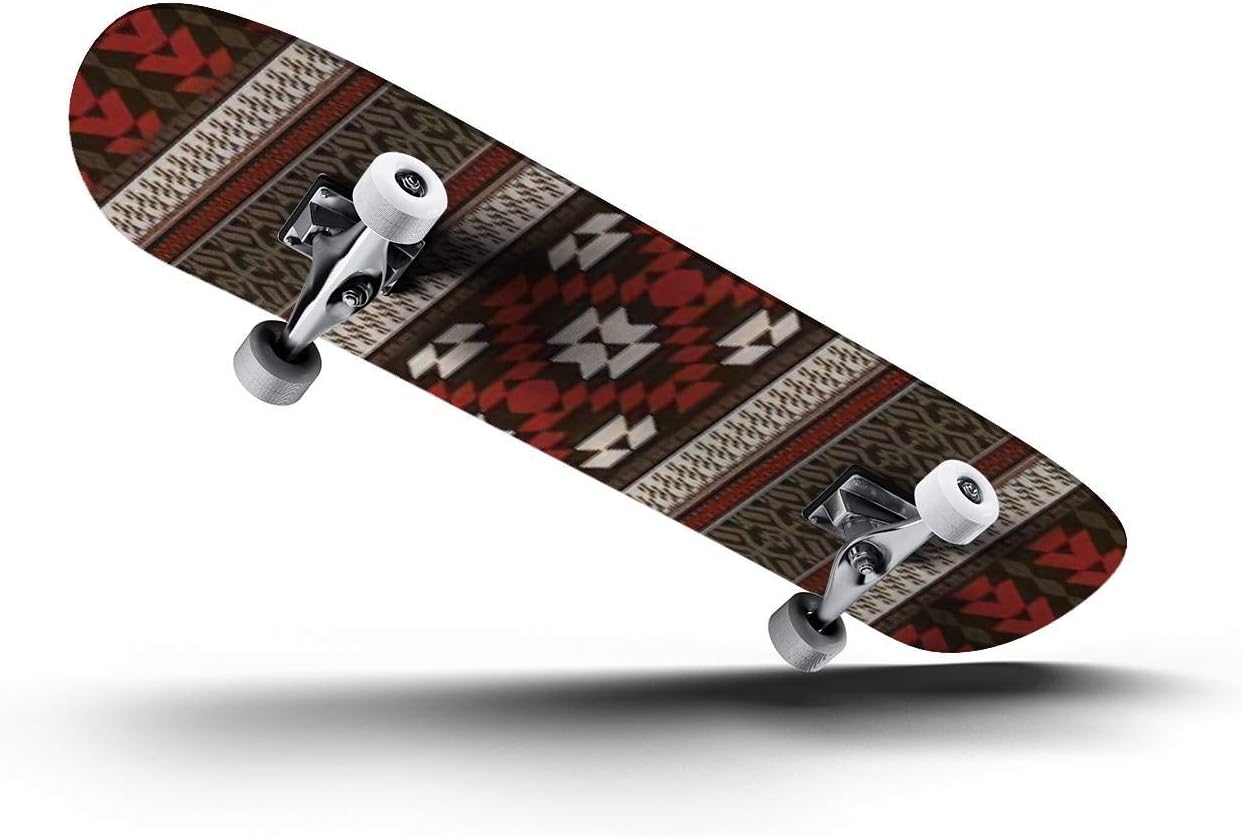 Skateboards Vector Colorful Decorative Ethnic Pattern Classic Concave Skateboard Cool Stuff Teen Gifts Longboard Extreme Sports for Beginners and Professionals