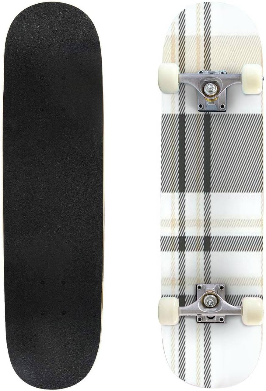 Optical Art Infinity Tunnel Skateboards for Beginners 31"x8" Maple Double Kick Concave Boards Complete Skateboards Outdoor for Adults Youths Kids Teens Gifts