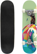 Skateboard Skate Board Canadian Maple Longboard 31'' Pro Complete Board w/Concave Skateboard for Beginners, Adults, Teens, Kids