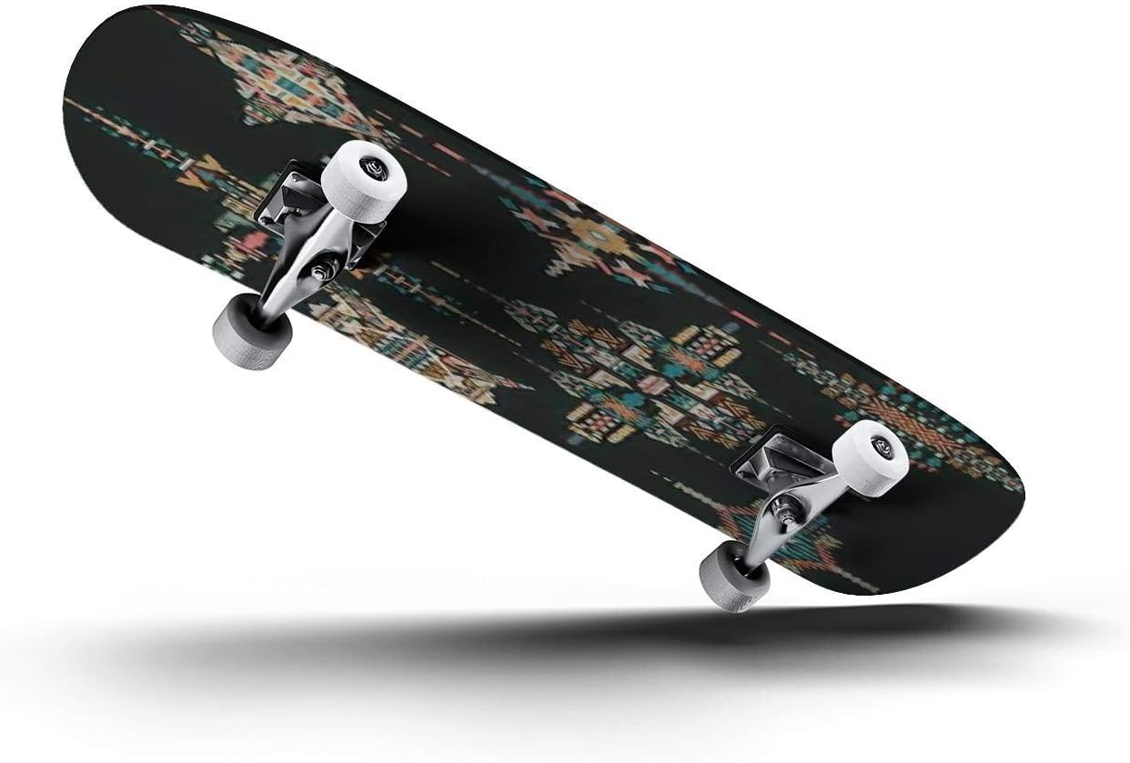 Skateboards Vector Colorful Decorative Ethnic Pattern Classic Concave Skateboard Cool Stuff Teen Gifts Longboard Extreme Sports for Beginners and Professionals