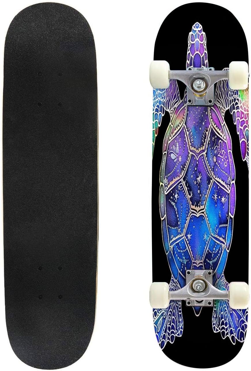 Skateboard Skate Board Canadian Maple Longboard 31'' Pro Complete Board w/Concave Skateboard for Beginners, Adults, Teens, Kids