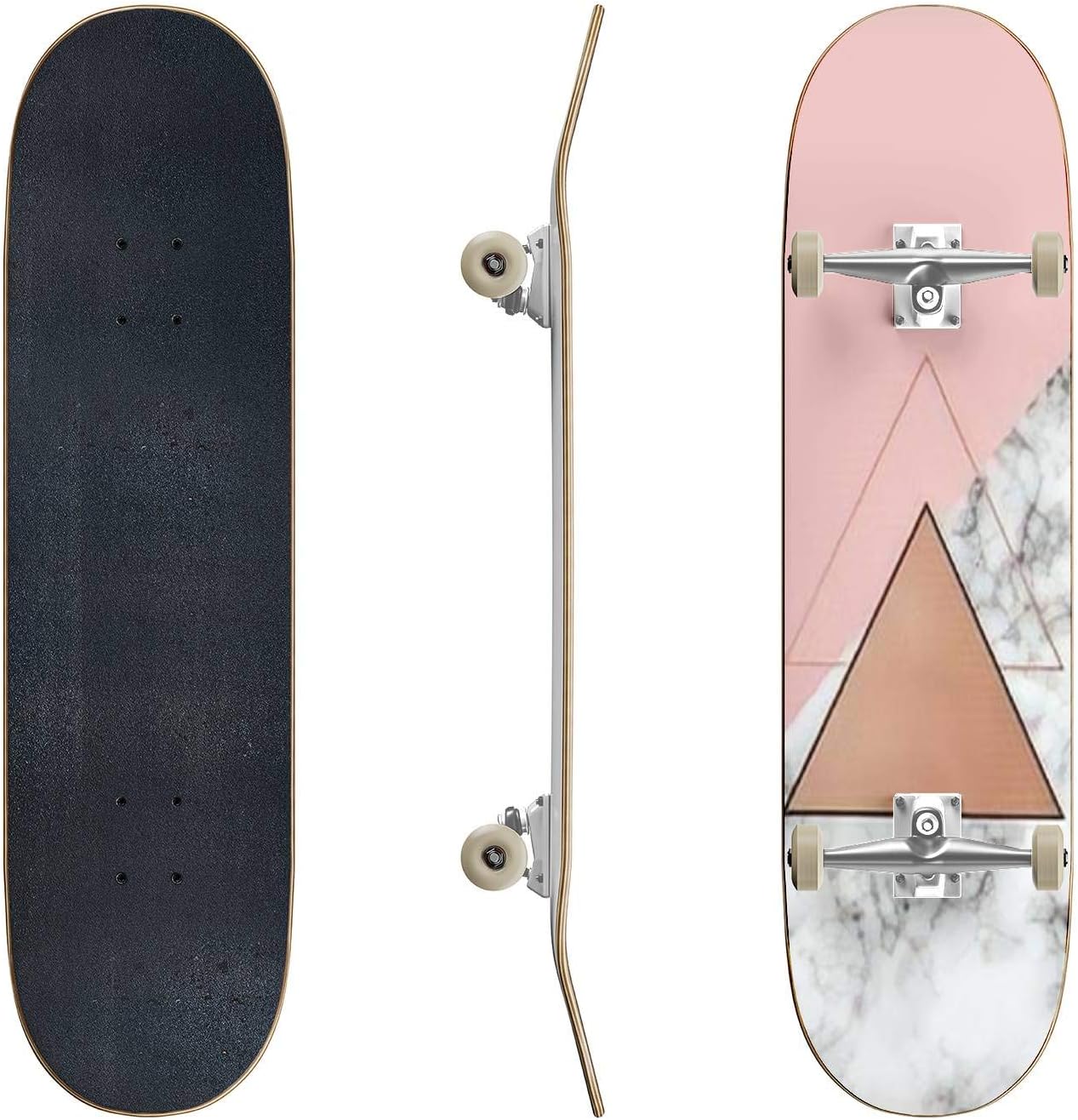 Skateboards Pretty Tattoo Rock Roses Seamless Repeat Wallpaper Tile Classic Concave Skateboard Cool Stuff Teen Gifts Longboard Extreme Sports for Beginners and Professionals