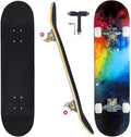 Skateboards for Beginners Adults Youths Teens Kids Girls Boys 31 Inch Pro Complete Skate Boards 7 Layer Canadian Maple Double Kick Concave Longboards