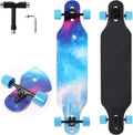 Longboard Skateboard, 41 Inch Drop Through Longboard Complete 9-Ply Nature Maple Premium  Long Board for Adults, Teens and Kids - High-Speed Bearings & T-Tool