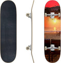 Skateboards Beautiful Colorful Tropical Sunset with Palm Trees Classic Concave Skateboard Cool Stuff Teen Gifts Longboard Extreme Sports for Beginners and Professionals