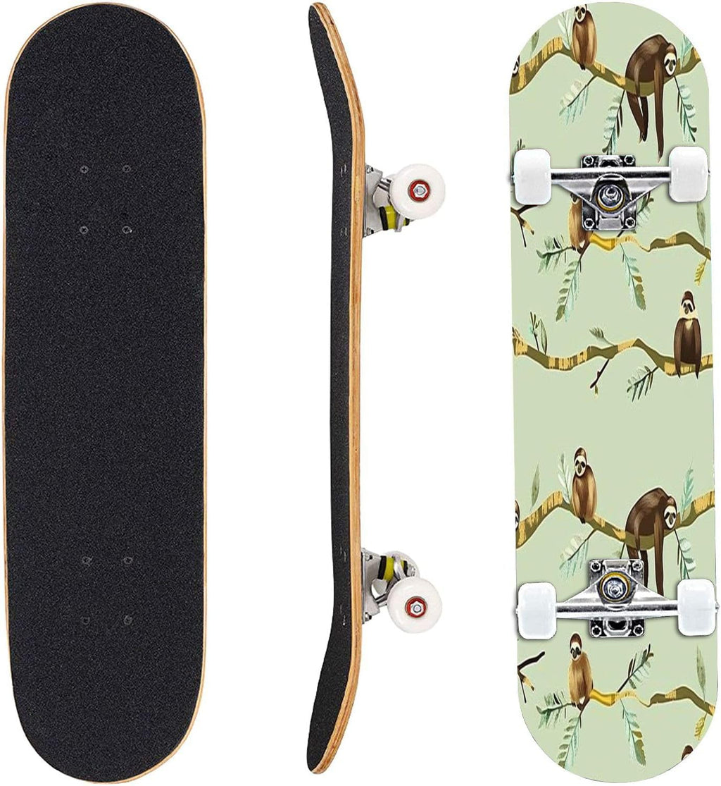 Skateboard Skate Board Canadian Maple Longboard 31'' Pro Complete Board w/Concave Skateboard for Beginners, Adults, Teens, Kids