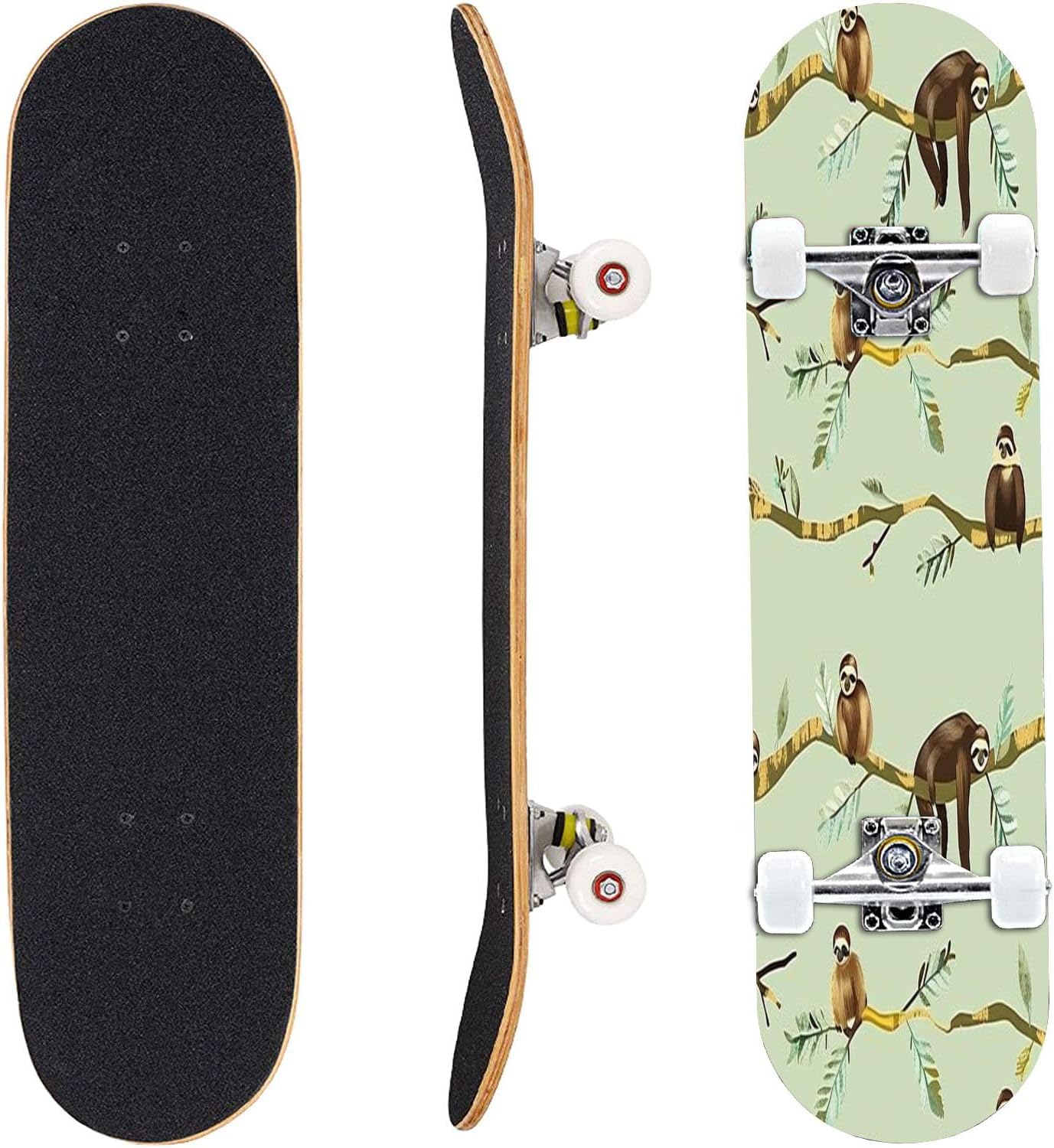 Skateboard Skate Board Canadian Maple Longboard 31'' Pro Complete Board w/Concave Skateboard for Beginners, Adults, Teens, Kids