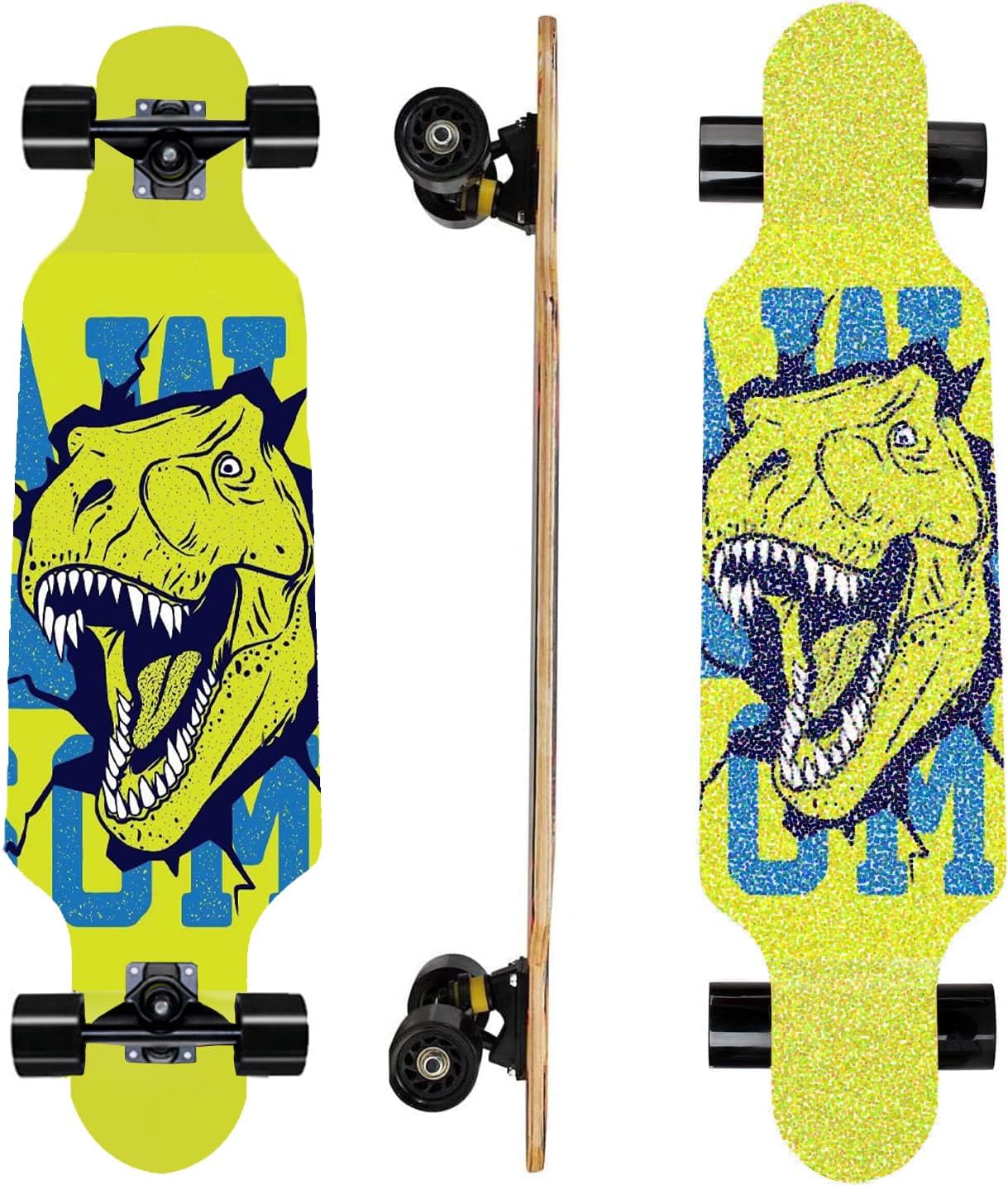 31" Longboard 7 Layers Skateboard Pro Complete  for Cruising, Carving, Free-Style and Downhill with T-Tool