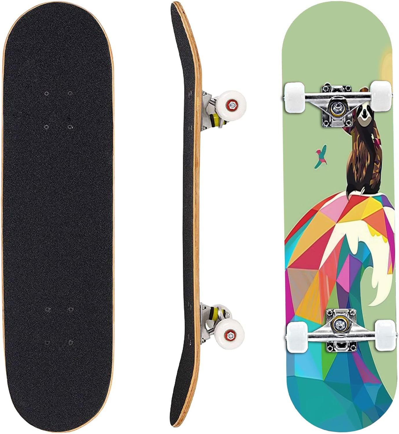 Skateboard Skate Board Canadian Maple Longboard 31'' Pro Complete Board w/Concave Skateboard for Beginners, Adults, Teens, Kids