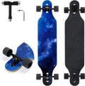 Longboard Skateboard, 41 Inch Drop Through Longboard Complete 9-Ply Nature Maple Premium  Long Board for Adults, Teens and Kids - High-Speed Bearings & T-Tool