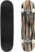 Allover Pattern Textile Motif Pattern Border Mughal Paisley tract Skateboards for Beginners 31"x8" Maple Double Kick Concave Boards Complete Skateboards Outdoor for Adults Youths Kids Teens Gifts