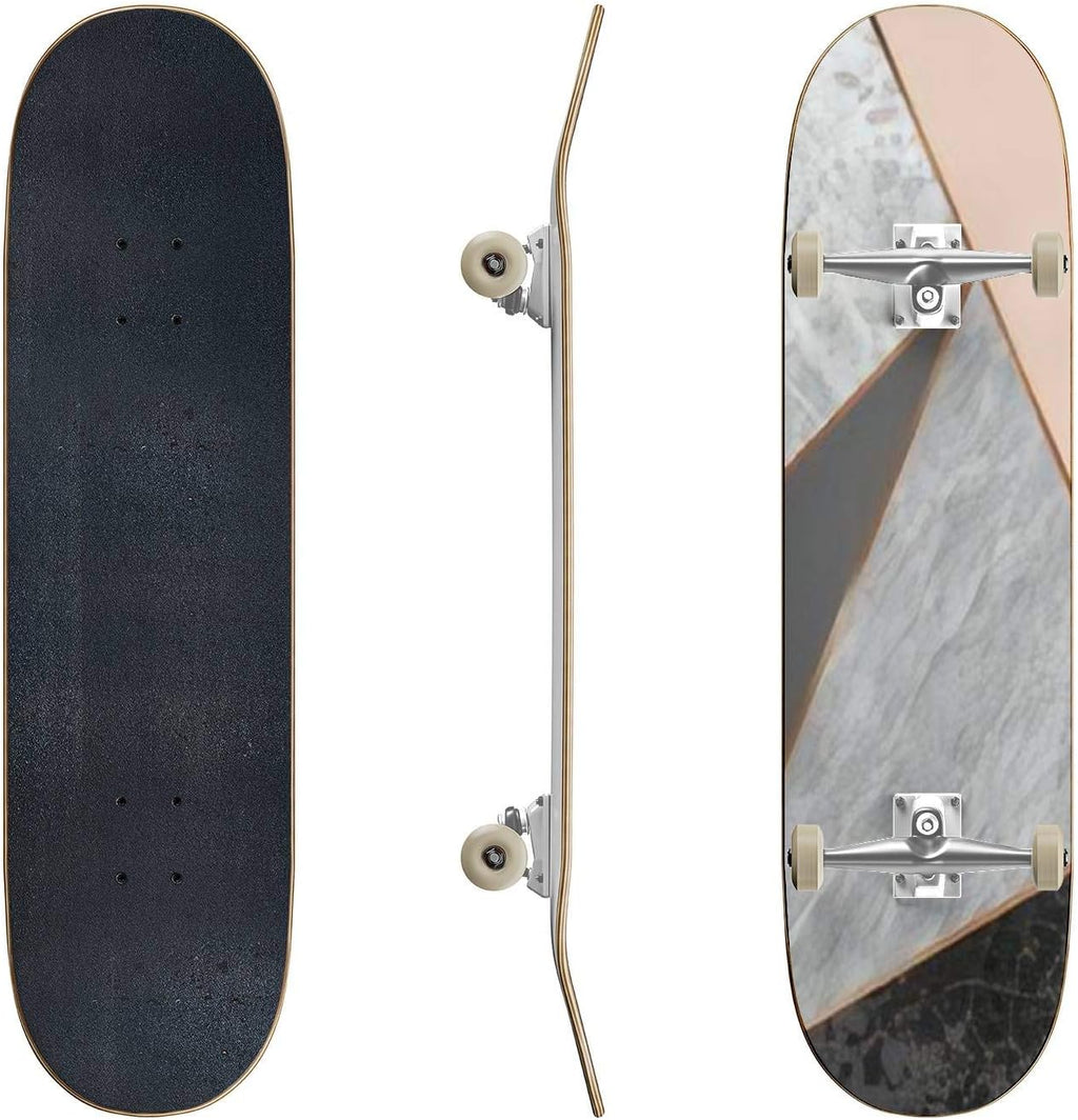 Skateboards Traditional Tattoo with Rose Flowers and Dagger Knife Colorful Tattoo Classic Concave Skateboard Cool Stuff Teen Gifts Longboard Extreme Sports for Beginners and Professionals
