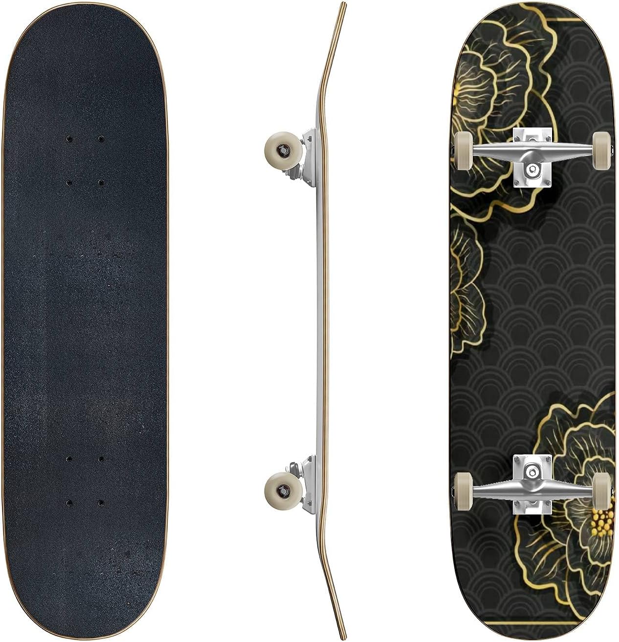 Skateboards Watercolor Eucalyptus Leaf Stock Illustration Classic Concave Skateboard Cool Stuff Teen Gifts Longboard Extreme Sports for Beginners and Professionals
