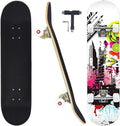 Skateboards for Beginners Adults Youths Teens Kids Girls Boys 31 Inch Pro Complete Skate Boards 7 Layer Canadian Maple Double Kick Concave Longboards