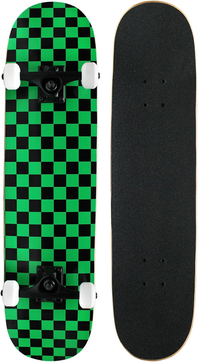 Complete Skateboard - Pro Style Quality - Maple 7-Ply Deck, Aluminum Trucks, Urethane Wheels, Precision Bearings - The Perfect Beginners