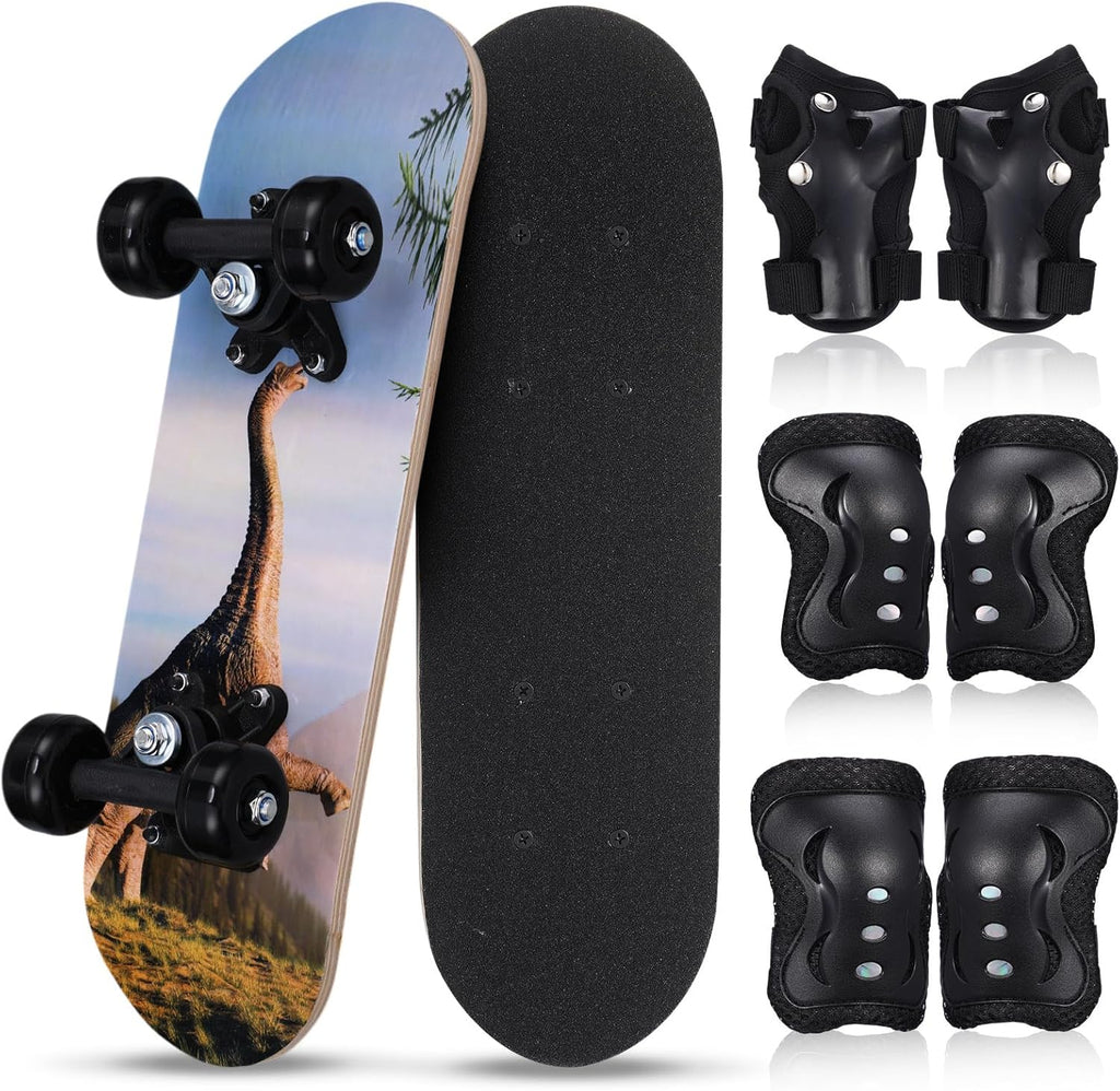 7 Pcs Skateboard for Toddlers Beginners Knee Elbow Pads Wrist Guards Gear Set