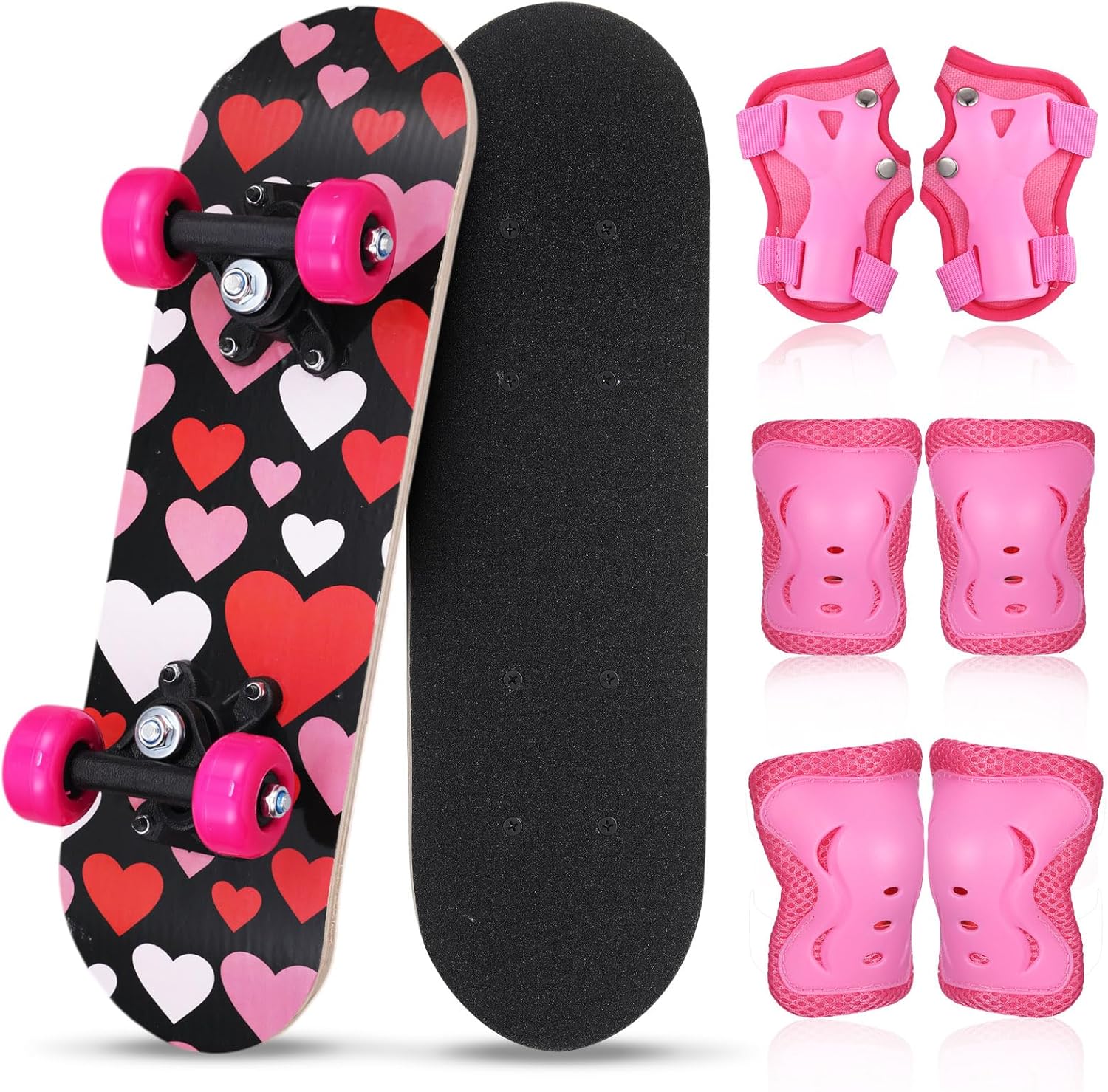 7 Pcs Skateboard for Toddlers Beginners Knee Elbow Pads Wrist Guards Gear Set