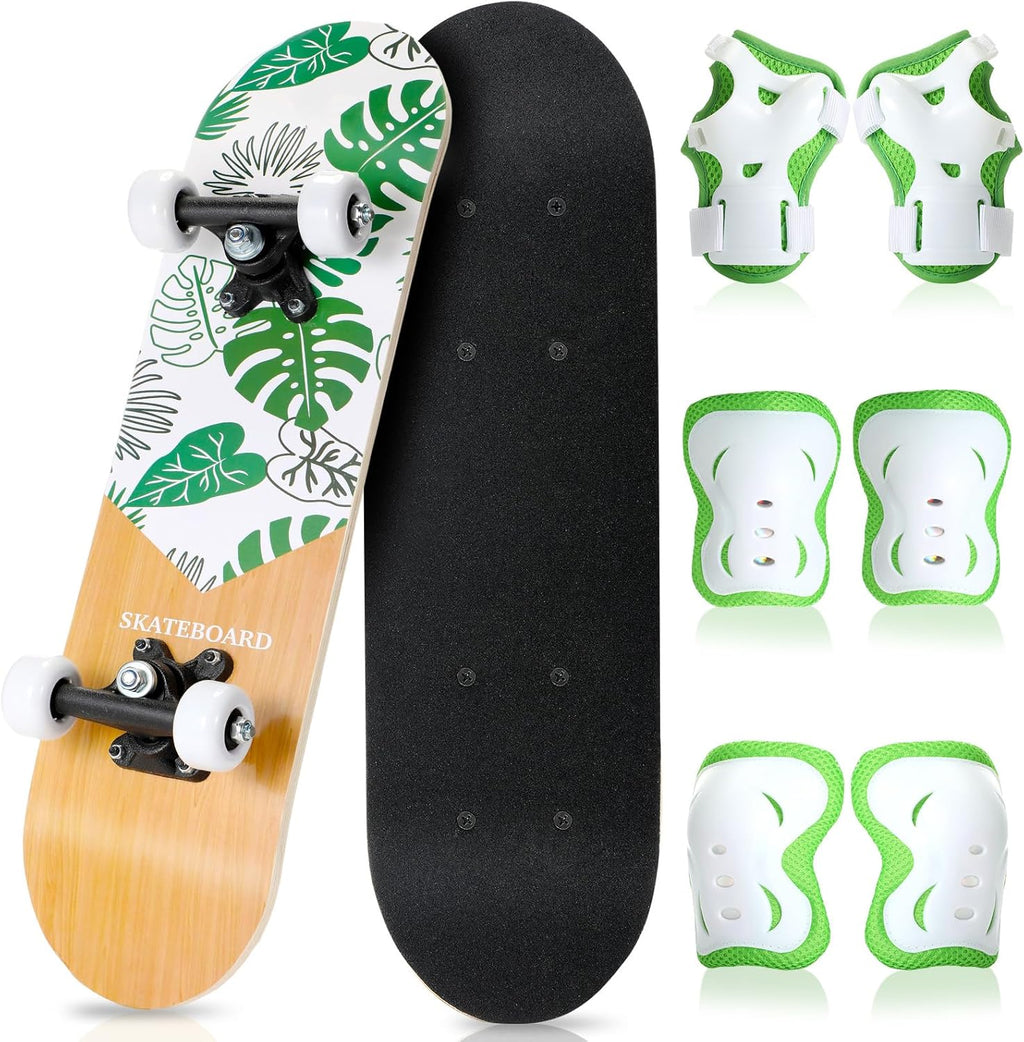 7 Pcs Skateboard for Toddlers Beginners Knee Elbow Pads Wrist Guards Gear Set
