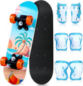 7 Pcs Skateboard for Toddlers Beginners Knee Elbow Pads Wrist Guards Gear Set