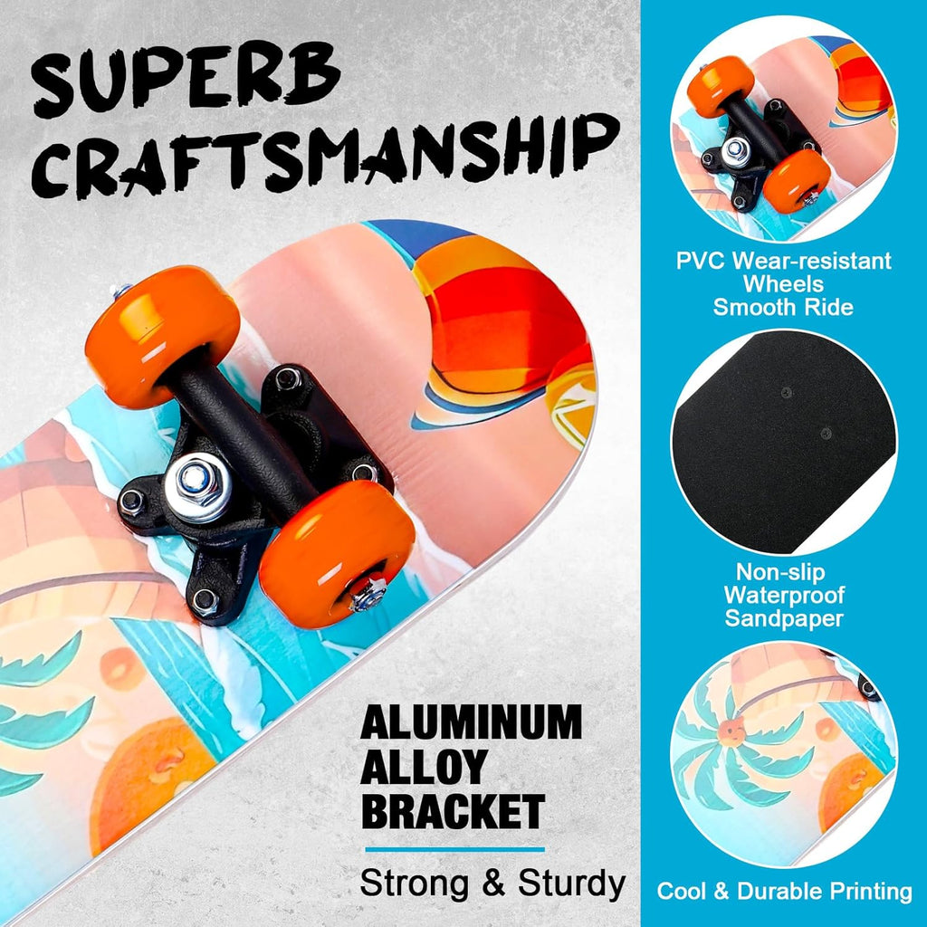 7 Pcs Skateboard for Toddlers Beginners Knee Elbow Pads Wrist Guards Gear Set